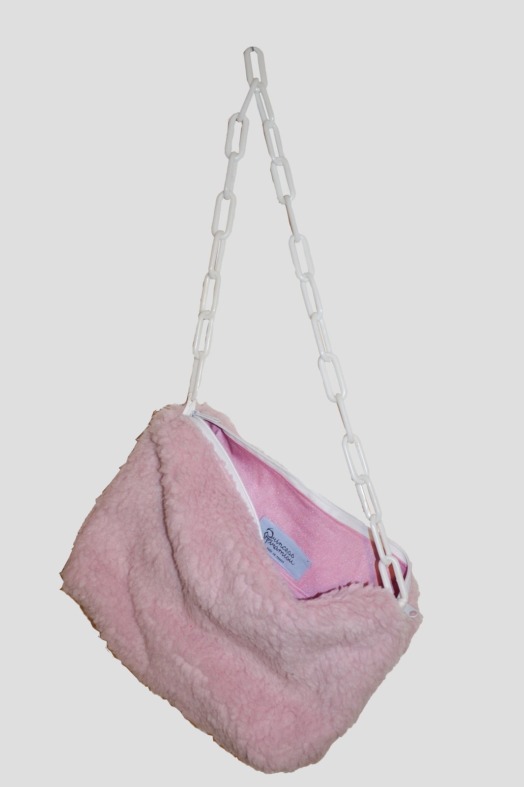 Pink faux fur online bag